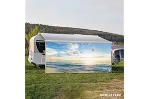 ‎ANDY-WALL DE ANDY-WALL DE Wohnmobil Markisen-Sicht-Schutz Vorzelt Seemöwe Wohnwagen Camping Markisenvorzelt (400cm)