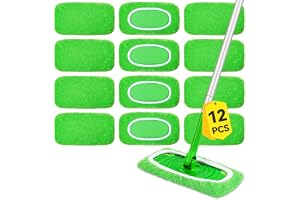12 St Torra Moppdukar för Swiffer Våta Golvdukar – Dukar för Swiffer Återanvändbara & Tvättbara, för Rengöring av Hårda Golv och Trägolv