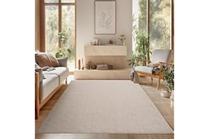 ‎SIMPEX SIMPEX Teppich 240x340 cm Beige Einfarbig Bouclé Schlingenflor Skandi Stil Modern Weich Strapazierfähig Pflegeleicht Teppich für Wohnzimmer Esszimmer Schlafzimmer