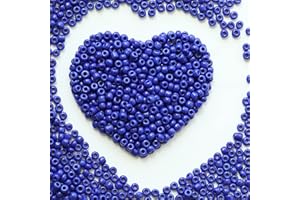 VOOMOLOVE Perdine di vetro blu scuro da 4 mm, circa 1600 pezzi / 110 grammi per sacco, perdine per artigianato in vetro 6/0 per la realizzazione di orecchini, gioielli per la vita, perdine artigianali fatte a m