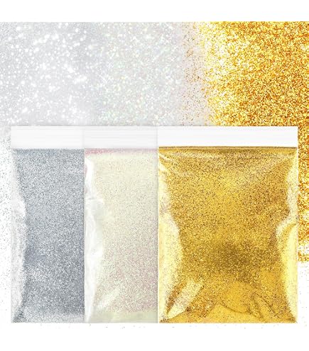Lot De 12 Boîtes De Poudre à Paillettes 168g - Kit Créatif Doré Pour Loisirs Créatifs Et Décorations Noël