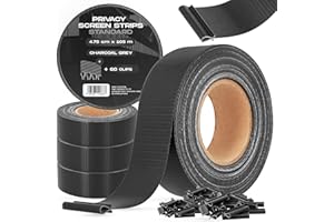 INSTALGURU Valla Tiras Protectora Privacidad Pantalla Proteción 4,75 cm x 70 m Opaca Anti-UV Resistente Viento Sol Balcones Jardines Tiras de Sujeción 40 Clips Fijación