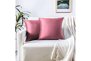 FARFALLAROSSA Set de 2 Terciopelo Funda de Cojín 45x45 cm, Funda de Almohada del Sofá Throw Cojín, Decoración Almohada Caso de la Cubierta Decorativo para Sala de Estar - Rosa