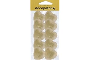‎DECOPATCH Decopatch Décopatch AC354O 10 Herzen aus Pappmaché, 2,5 x 4 x 4 cm, zum Verzieren und Aufhängen, Kartonbraun, 10er Pack