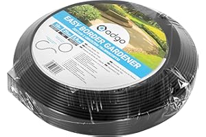 Adgo Bordure de jardin flexible 10 m avec 20 piquets Bordure de pelouse ou d’allées en plastique graphite foncé.
