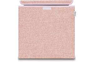 Lifeney Scatola portaoggetti con coperchio in rosa I Scatola portagiochi pieghevole adatta a scaffali a cubo I Scatola ordinata per la cameretta dei bambini I Cestino portaoggetti per bambini