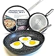 Jean-Patrique Stonetastic Granite Non-Stick Frying Pans - Set of 3 | Induction Frying Pans Compatible with All Types of Hobs & Oven Safe