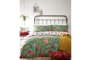 PAOLETTI furn. Creativa De Tela Pomelo Duvet Set, Polialgodón, Verdi Verde, Rey, algodón poliéster, King