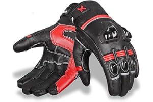 RideMaxx Premium Leather Motorbike Motorcycle Gloves Touch Screen Gloves with Knuckle Protection Racing gloves Riding Gloves