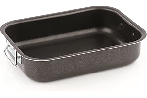 Barazzoni Articoli da Forno Rostiera/Lasagnera in Alluminio Rivestito 42 x 33 CM, Alluminio, Nero,