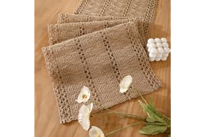 Jutebordslöpare makramé 30 x 140 cm naturlig bordslöpare brun tvättbar rustik höst mitten bord modern bröllopsdekoration even