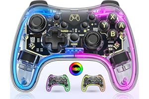 HELLCOOL Switch Controller mit Cooles RGB Licht Look/Aufwecken/Turbo Funktion/Präzise Joystick/Dual Motors Vibrations