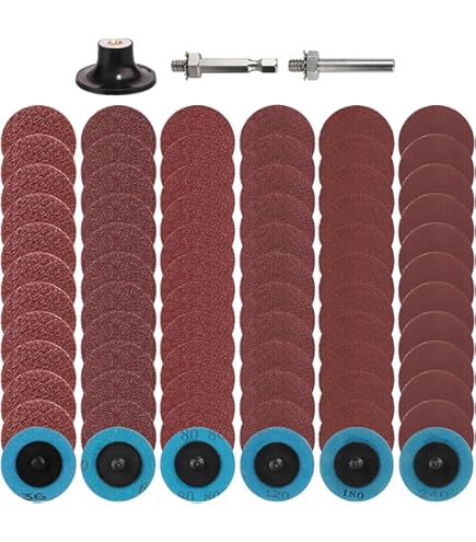 57 Pezzi Dischi Abrasivi 50mm A Cambio Rapido - Set Levigatura Per Metallio E Legno - Foto 6