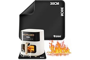 ZJTAPE Alfombrilla resistente al calor - Alfombrillas de silicona ignífugas 30x30cm, Base ignífuga para encimeras de cocina, antideslizantes e impermeables para freidora de aire, cafetera