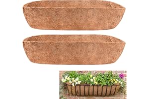 FORMIZON Wall-mounted Coco Liner Trough, 2 Pcs 30 Inch Hanging Basket Coco Liner, Outdoor Planter Liners, Natural Plant Fibres Liner, Coconut Fiber Planter Liners For Hanging Baskets, Window Box