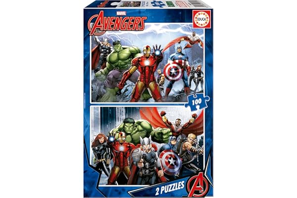 Educa - 2 Puzzles per Enfant De 100 Pièces, Deux Fois Plus De Plaisir | Avengers | Recommandé À Partir De 6 Ans (15771)