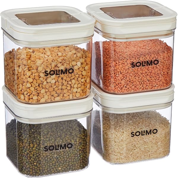 Ankou Airtight Pop Cereal Containers (Set) - 3300ml (3.5qt) Food Storage With Scoop - Stackable Kitchen Canisters - View #8