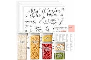 HEBAYY 281 etichette per dispensa, cucina, ristorante, organizzazione di stoccaggio. Resistenti all’acqua, per contenitori di alimenti, farina, zucchero, avena e altri.(versione inglese)