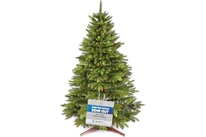 ‎PURE LIVING INTERIOR DESIGN Premium Weihnachtsbaum künstlich 220cm TESTSIEGER - Naturgetreue Spritzguss Elemente - Künstlicher Weihnachtsbaum mit Holzständer und Aufbewahrungstasche –Tannenbaum künstlich Pure Living