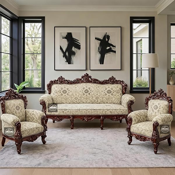 Zuari Classic Five Seater Sofa (Black) : Amazon.in: Home & Kitchen