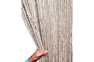MadeInNature Tenda da porta in cotone poliestere con corda intrecciata di alta qualità, per interni ed esterni, larghezza 90 cm x lunghezza 200 cm, diversi modelli a scelta di (Jute 54 fili)