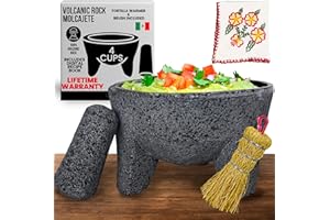 CUITÁXI The Original Molcajete Mexicano Bowl Handmade of Authentic Lava Rock in Mexico - Molcajete de Piedra volcanica - Mexican Volcanic Mortar Pestle - Authentic Lava Rock
