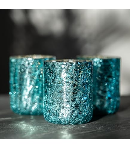 Mosaik Glas Kerzenhalter – Vintage‑Design, 9×10,5 Cm, Für Teelichter, In Blau, Perfekt Für Deko & Geschenk