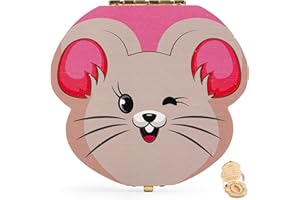HOMYKIDS® Caja dientes de leche niño y niña - Cajitas de madera para guardar dientes - Regalos originales Ratoncito Perez para almacenamiento dientes (Rosa)