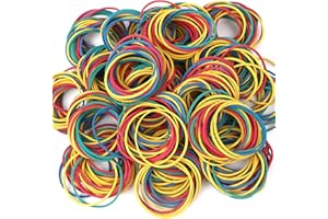 SEPGLITTER 200 Stück Bunte Gummibänder, 38mm Gummiringe Elastische Gummi Bänder für Haare, Haushalt,Stifte, Katapulte, Rechnungen, Bankpapier, Bürobedarf