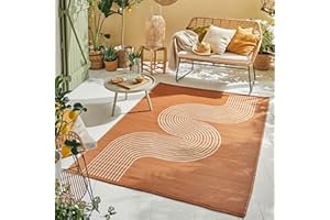 Nazar Tapis Exterieur pour Jardin, Terrasse, Balcon et Camping - Outdoor Leger Reversible (1743 Terra, 120x160 cm)