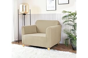 HOMEBLISS Housse Canape 1 Place avec Accoudoirs, Housse Canape Extensible, Universel, Protege Canapes 1 Place (70-110cm) Beige