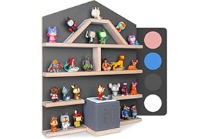 Little Moonshine Scaffale per Tonie Box e Tonies [L'originale] – Lo scaffale per Toniebox e fino a 52 Tonies – Scaffale magnetico da parete per Tonies – 4 adatto per Toniebox (Gray)