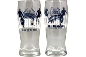 ALL BLACKS La Plume Dorée Set 2 Verres à Biere Verre Multicolore 22 x 21 x 11 cm