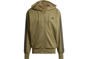 adidas Men's Essential Three Stripes Fleece Zipper Hoodie Hooded Sweatshirt (pack of 1)