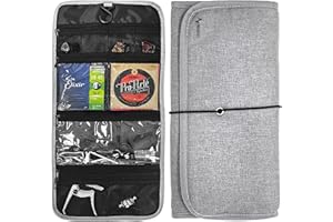 Musiin Guitar Accessory Organizer Bag, Foldable Easy Access Pockets Case, Picks, Strap, Capo, Strings Holder Storage (Gainsboro)