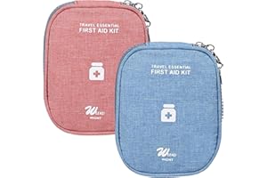 CECOMBINE 2 Stück Reiseapotheke Tasche, Mini Erste Hilfe Tasche Leer Medikamententasche Unterwegs, Tragbar Outdoor Wasserfest
