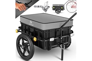 KESSER® Rimorchio per Biciclette Rimorchio di carico Carrello Manuale con Gancio di Traino Barra di Traino Alta per rimorchio per Il Trasporto di Biciclette Trailer Cassa di Trasporto