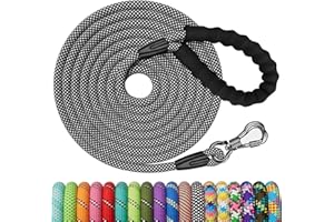 X XBEN Schleppleine für Hunde, 3M 5M 10M 15M 20M 25M 30M Lang Robuste Hundeleine mit Abschließbarer Karabiner, Laufleine Trainingsleine für Kleine Mittlere Große Hunde, Weiche Handschlaufe