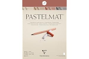 Clairefontaine 96054C Blocco collato Pastelmat n°7 - 12 Fogli di carta Speciale per Pastelli secchi - 30x40 cm 360g - 4 Colori Assortiti - Divisori in carta Cristal