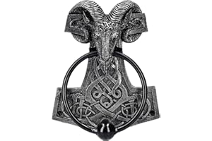 Pacific Giftware Door Knocker Viking Thor's Hammer with Aries Skull