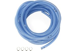 ELECTROMECANICA CANTABRIA ELCAN ELCAN 10 metros de manguera o tubo multiusos reforzado transparente de diámetro 8x14mm con 2 abrazaderas. PVC alimenticio flexible. Para agua, gas, gasolinas, aceites, industria, acuarios…