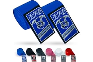 REPTON FITNESS GEARS RFG Gears Boxing Hand Wraps, 2.5m, 3.5m & 4.5m Elastic Thumb Loop Bandages, Wrist Protection, Muay Thai MMA Kickboxing Martial Arts Training Inner Gloves