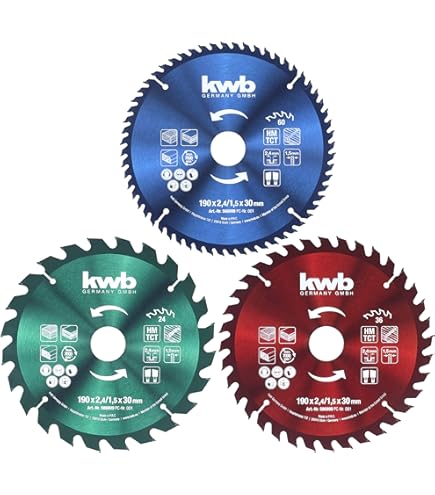2 x SCCSFK184CR16 SabreCut 184mm 24T 40T x 16mm Bore Circular Saw Blades Compatible with Dewalt (DCS570 DCS572 and DWE560) Makita Milwaukee Ryobi and many others