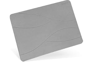 DIKOTS Diatomite stone Bath Mat quick dry - Light Grey 60 x 40 cm bath mat non slip anti mould - Natural earth friendly diatomaceous earth quick dry bath mat - Multipupose stone drying mat for kitchen
