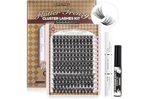 LASHVIEW 56D DIY Eyelash Extension Kit, Cluster Eyelash Extensions, Individual Lashes Kit,Individual Lashes with Glue and Tweezers