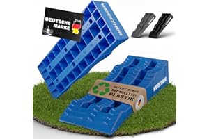 WERKTHOR Cales pour Camping-Car (Bleu) - [Jeu de 2] Cales Stables pour Caravanes et Camping-Cars | Cales pour Camping-Car pour Une Mise à Niveau Sûre [<3t] - Conception Robuste pour Toute Surface