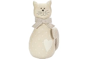 SPOTTED DOG GIFT COMPANY Fermaporta, Fermaporta Pesante di Stoffa, Ferma Porta Design Simpatico a Forma di Gatto, Fermaporta da Pavimento, Gatto Decorativi Decorazione per la Casa, Idee Regalo Gatto per Donna e Uomo (Cuore)