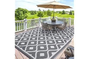 SHACOS Alfombra Exterior Balcón Terraza Jardín 180x270cm Reversible Alfombra Resistente a los Rayos UV Alfombra de Camping Reciclada para Patio Playa Barbacoa Picnic