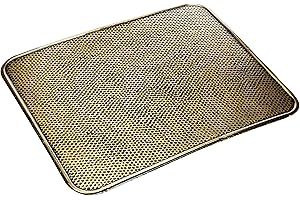 Kamino-Flam 333071 Kaminbodenplatte aus Altmessing, Funkenschutzplatte für Kaminofen, Bodenblech zum Schutz des Bodens vor Funken, Maße: ca. 50 x 60 cm
