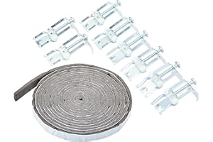 Sanitop-Wingenroth 22338 6 Befestigungsset für Edelstahl-Einbauspülen, 8 Spülenklammern, Dichtband, zur Montage, Verchromt